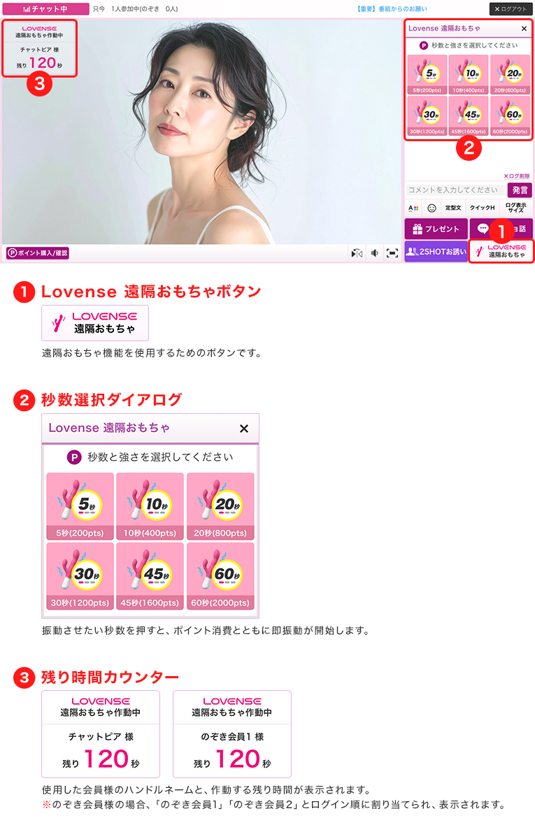 Lovense 遠隔おもちゃの説明図