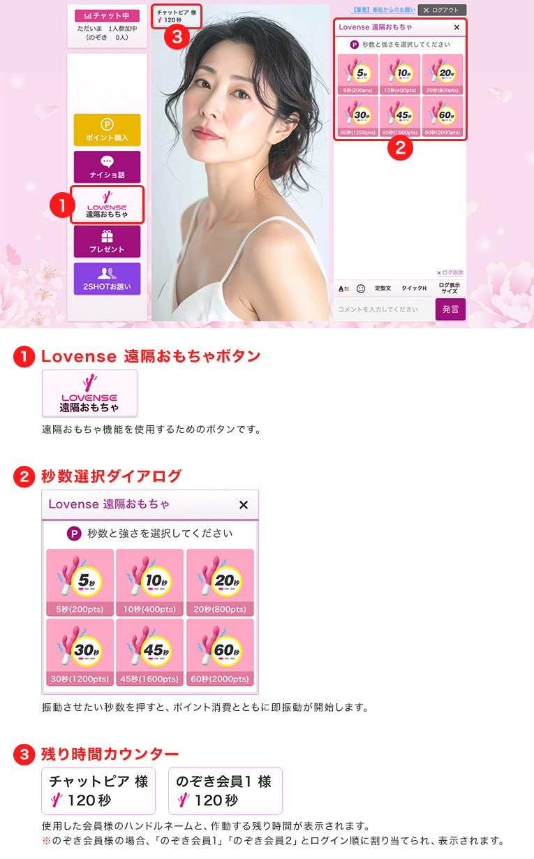 Lovense 遠隔おもちゃの説明図